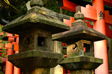 Stone lanterns, Fushimi Inari Taisha Shrine, Kyoto