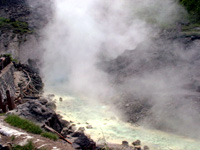 Vapour over a river, Osore-zan